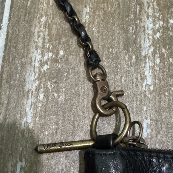 Elliott Lucca Black Leather Crossbody Bag Purse Chain Strap - Picture 10 of 12